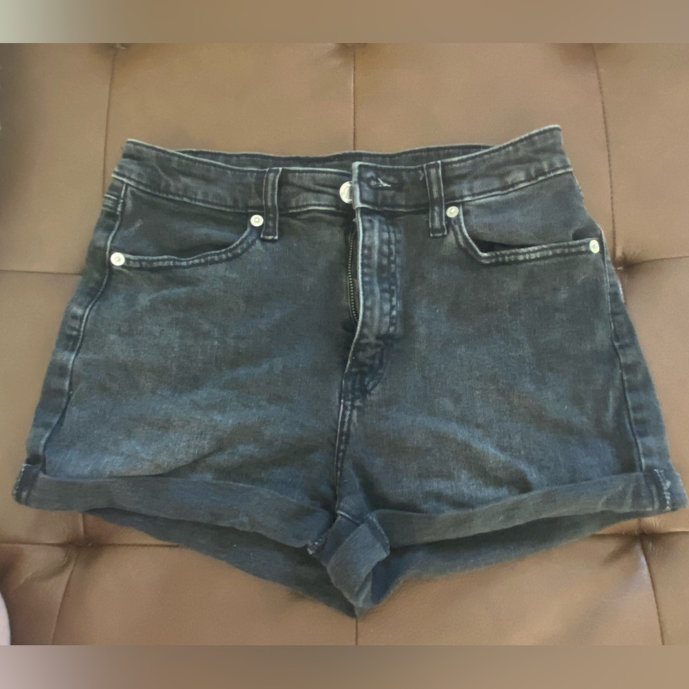 Black jean shorts